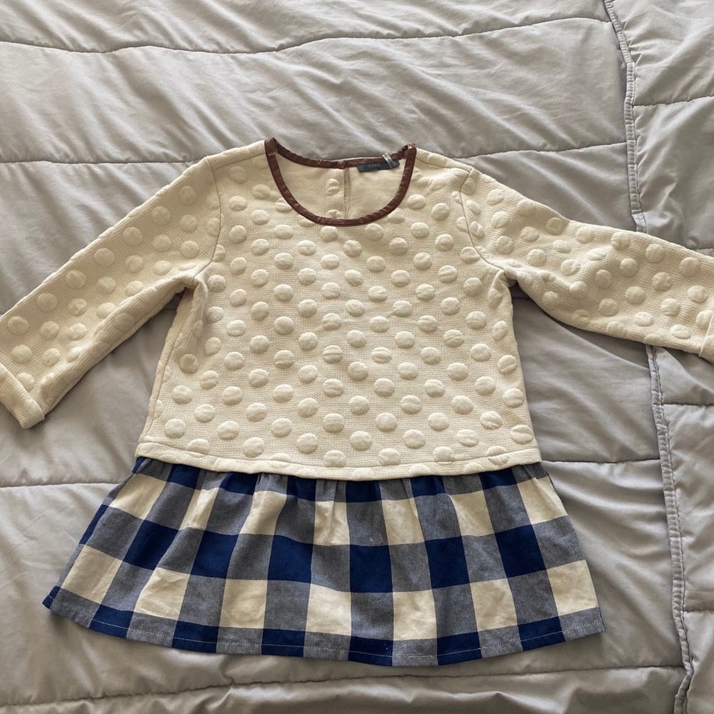 THML three quarter sleeve peplum top